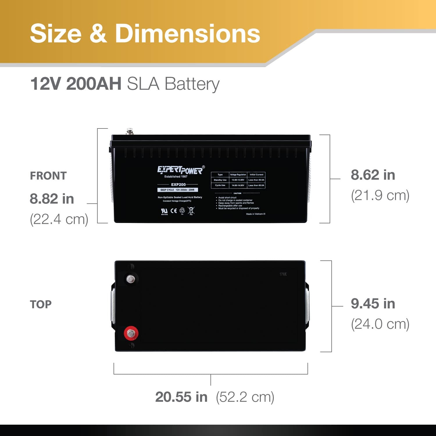 EXP200 12V 200Ah AGM Deep Cycl - огляд і ціна Agm Deep Cycle Battery